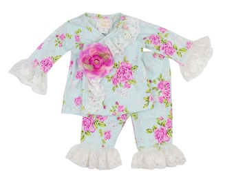 Haute Baby Bloomsbury Baby Girl Floral Sleeve Tops Pants Clothes Set Outfits  Toddler Infant Newborn- Multicoloured