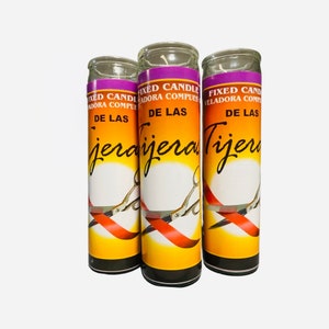 3x Veladora de Las Tijeras - Scissors Candle to brake spells, Para Romper Brujeria y quitar maldiciones, limpias