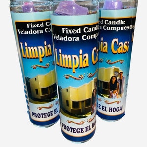 Limpia Casa Veladora Preparada, Spiritual Cleansing for Home Fixed Candle, Protection, Quita Maldicion y Rompe Brujeria