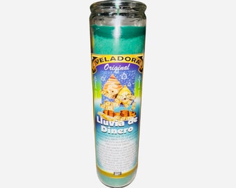 LLUVIA DE DINERO Veladora - Money Rain Fixed Candle Abundancia Prosperidad