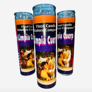Limpia Cuerpo Veladora Preparada, Spiritual Body Cleanse Fixed Candle, Brake Spells, Quita Maldicion y Rompe Brujeria