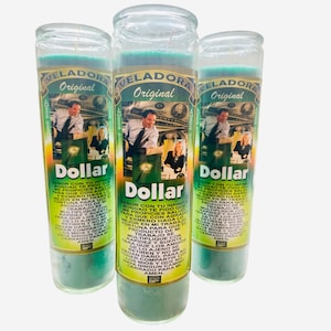 Dollar Veladora, Dollar Money Drawing Candle, Vela para el Dinero