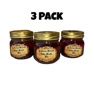 3x Salsa Macha Artesanal, Chilli Sauce, Spicy, Mild, Mexican Hot Sauce, 8 oz Glass Jar