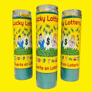 Lucky Lottery Green Dressed Candle, Loteria de la Suerte Veladora Preparada Verde, Money, Dinero