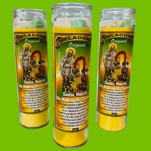 Santa Muerte Un Millon de Clientes Veladora Preparada Llama Clientes - Holy Death Million Clients Candle,