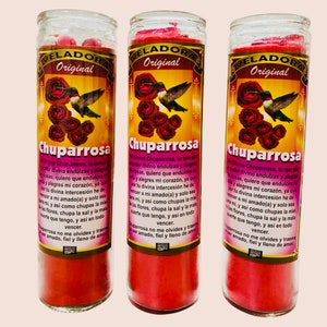 12x Set, CHUPARROSA Veladora Preparada Para el Amor, Hummingbird Fixed Love Candles. love spell chuparosa Chupa Rosa