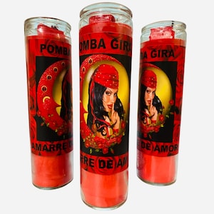 Pomba Gira Amarre de Amor Veladora, Pomba Gira Love Bind Spell Candle. Maria Padhilla