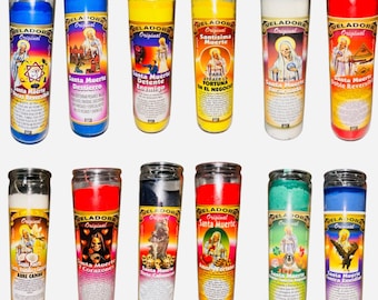 SANTA MUERTE VELADORAS Para el Amor, Dinero, Prosperidad, Abundancia, Exito, Rompe Hechizos, Dominar, Amarre. Holy Death Candles