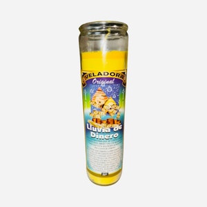 LLUVIA DE DINERO Veladora - Money Rain Fixed Candle Abundancia Prosperity Money Drawing