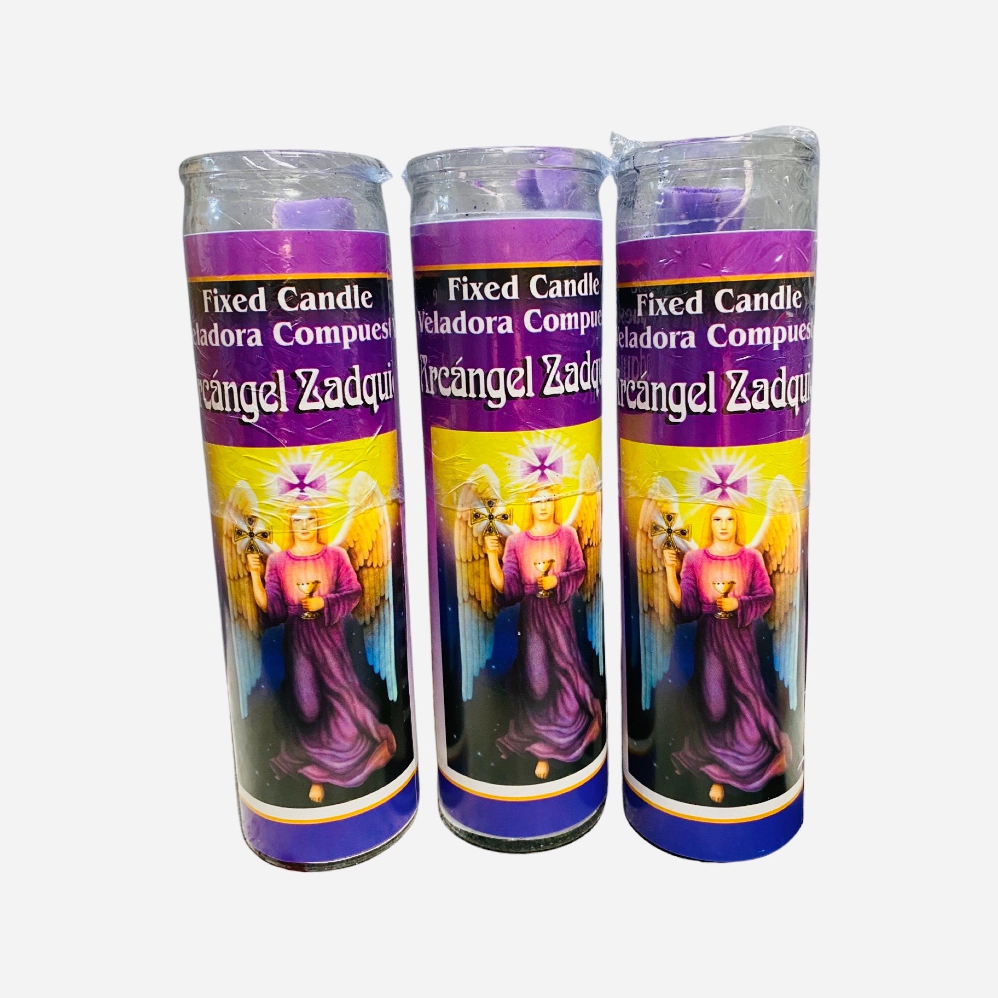 Archangel Uriel Candles Archangel Zadquiel Purple Gel Candle