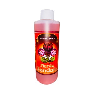 FLOR DE SANDALO Agua Espiritual hecha con Agua Bendita Limpia Despojo Para Limpiar Aura y Negatividad