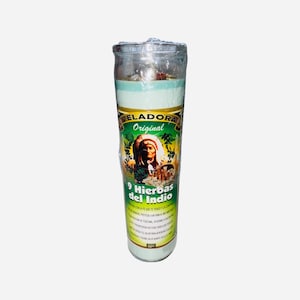 9 hierbas del Indio Veladora Para Limpias Quita Maldiciones y Males, 9 Indian&#39;s Herbs Candle for Energy Clearing