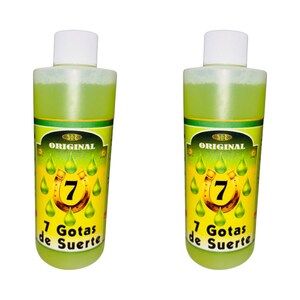 7 Gotas de Suerte Agua Espiritual Para Limpia Buena Suerte Dinero Abundancia - 7 Lucky Drops Spiritual Water for Abundance