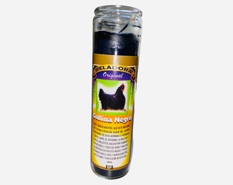 GALLINA NEGRA VELADORA Curada / Black Hen Fixed Candle Para Limpias, Brake Jinx