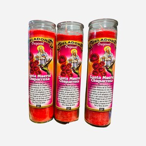 12x Set, SANTA MUERTE CHUPARROSA Veladora Preparada Para el Amor, Holy Death Hummingbird Fixed Love Candles. chuparosa