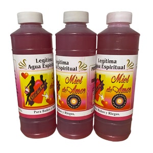 MIEL DE AMOR Agua Espiritual para Limpias - Honey of Love Spiritual Water, Baños y Riegos. Magick