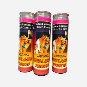 3x Set, Hablame Pronto Veladora Preparada Para Reconciliacion, Call me Soon Fixed Candles.