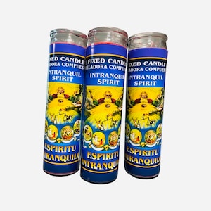 12x Set, ESPIRITU INTRANQUILO Veladora Preparada,  Intranquil Spirit Candle.