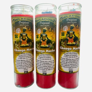 12x set-  Xango Chango Macho Candle, Chango Macho Veladora Preparada y Conjurada Para Suerte