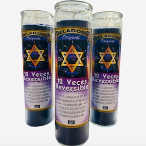 12 Times Reversible Black Fixed Candle, 12 Veces Reversible Veladora Negra Preparada. Back to Sender