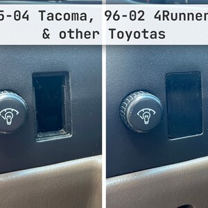 Blank Switch Panel for 95-04 Tacoma (1st Gen), 96-02 4Runner (3rd Gen), and other Toyota Vehicles