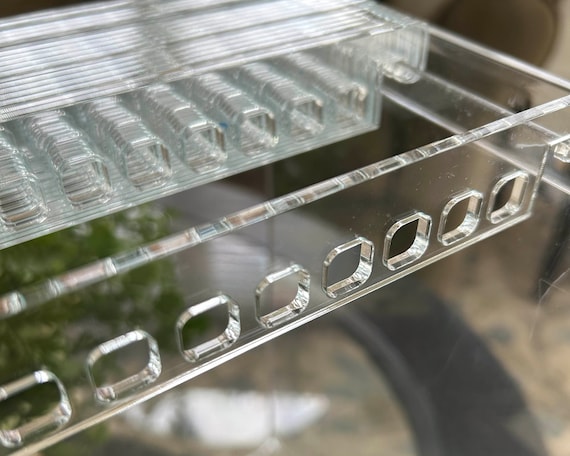 Set of 5, Hanging File Thread and  Floss Organizer Bars, Clear Acrylic