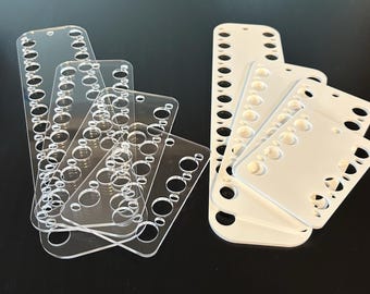 Floss Palettes, Thread or Floss Organizer, Cross Stitch Holder, 3mm Clear or White Acrylic