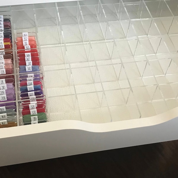 Drawer Dividers Compatible with the wide Ikea Alex Drawer Unit: Clear Acrylic