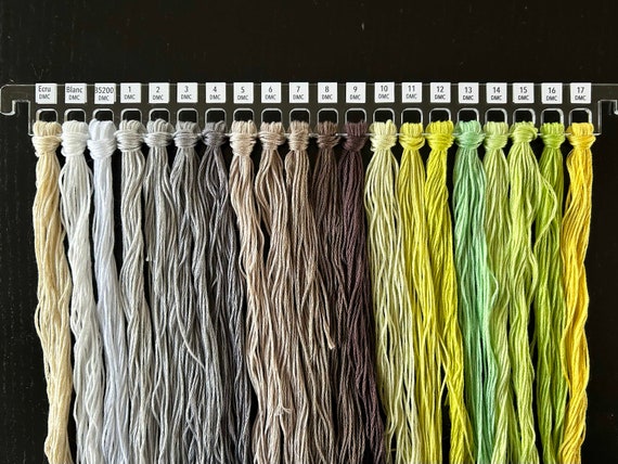 Full Set of 25 Hanging File Thread and  Floss Organizer Bars, Clear Acrylic
