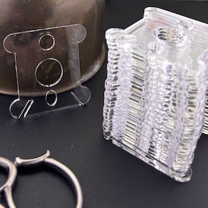 UPDATED Ultimate Bobbin Drops for embroidery floss organization and storage, clear acrylic, combination bobbin/chips