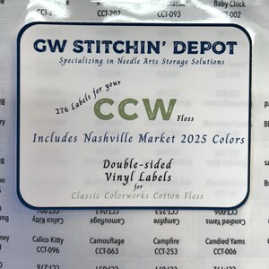 Double-sided CCW Labels for Bobbins and Drops, Set of 276, Vinyl ...