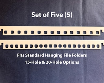 GW Floss Bar™ White Acrylic Set of 5 | Cross Stitch Floss Organizer Bars | Hanging File Folder Thread Storage | DMC & Specialty Floss Holder