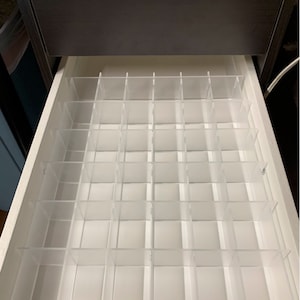 Drawer Dividers compatible with the Narrow Ikea Alex Drawer Unit: Clear Acrylic