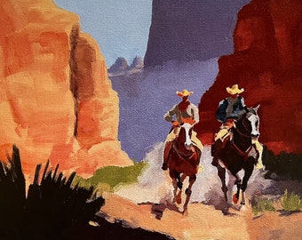 Original Fine Art Print, "The Rough Riders", Art of the American West, Cowboy Prints