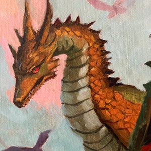 The Dragon Rider original fantasy painting, fine art 16x20 inches image 3