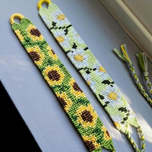 Pretty Handmade Flower Knotted Friendship Bracelets