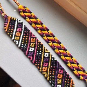 Pretty Handmade Friendship Bracelets with Sunset Colors