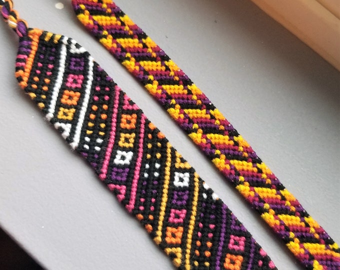 Pretty Handmade Friendship Bracelets with Sunset Colors