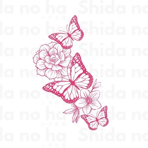 Floral Butterfly SVG,Butterfly Clip art, Instant Digital Download Svg/Png, for Cricut, Silhouette Cut Files.