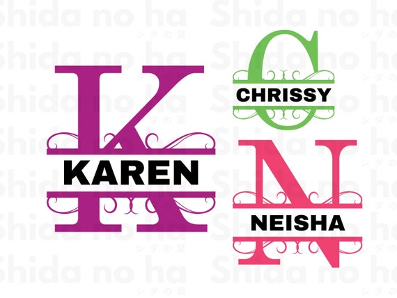 Split Monogram SVG/PNG Split Monogram Frame Alphabet Digital | Etsy
