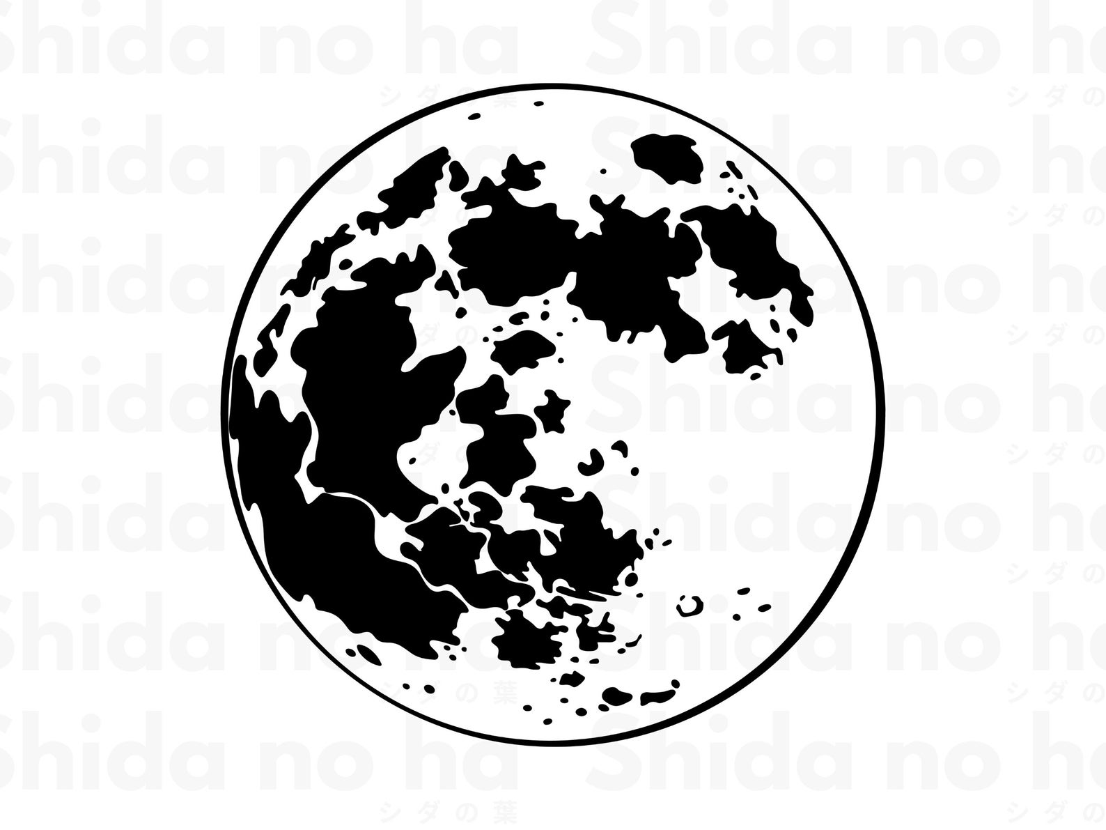 Moon SVG Full Moon SVG Digital Download cricut Silhouette Etsy