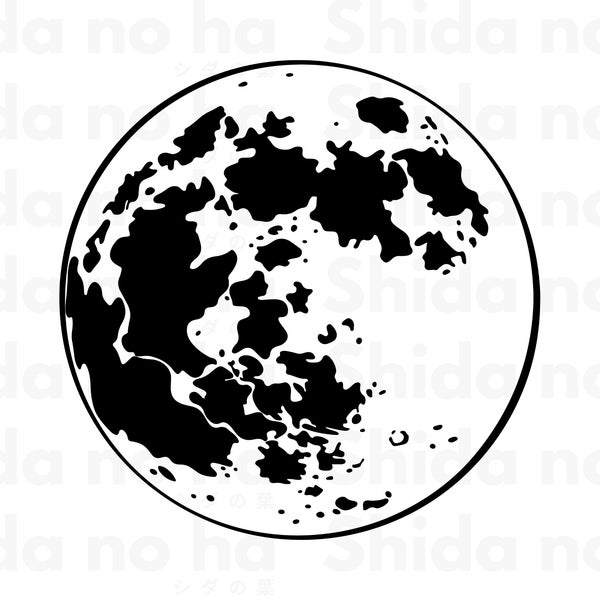 Moon SVG, Full Moon SVG, Digital Download/Cricut, Silhouette, Glowforge (inclusief individuele svg/eps/dxf/png bestanden)