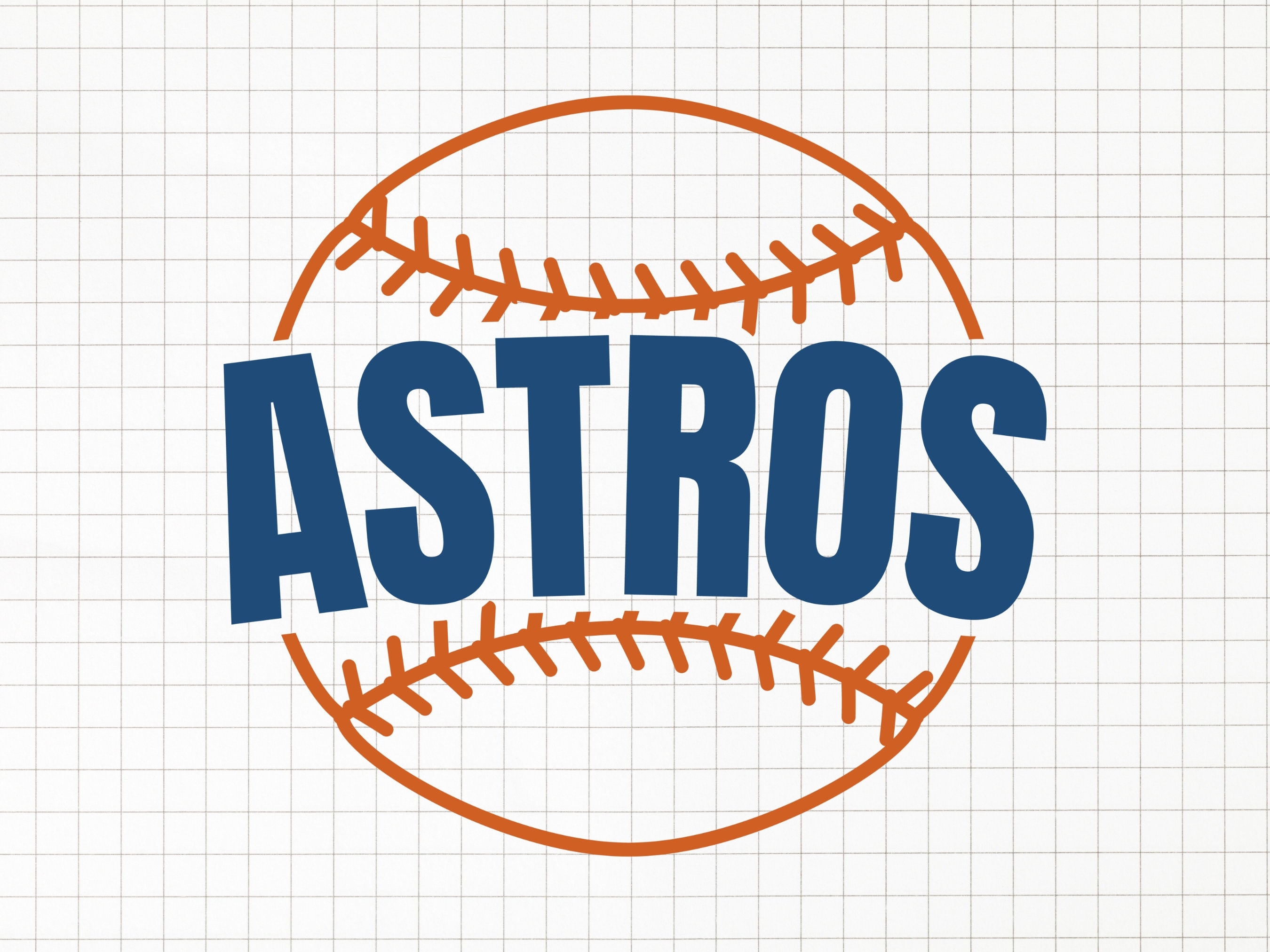 Houston Astros Baseball Heart SVG