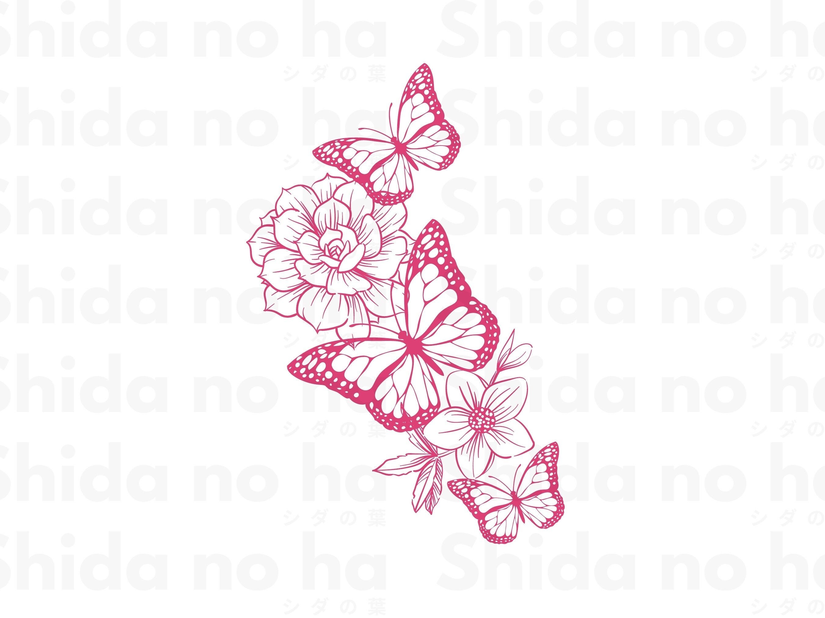 Floral Butterfly Svgbutterfly Clip Art Instant Digital Etsy