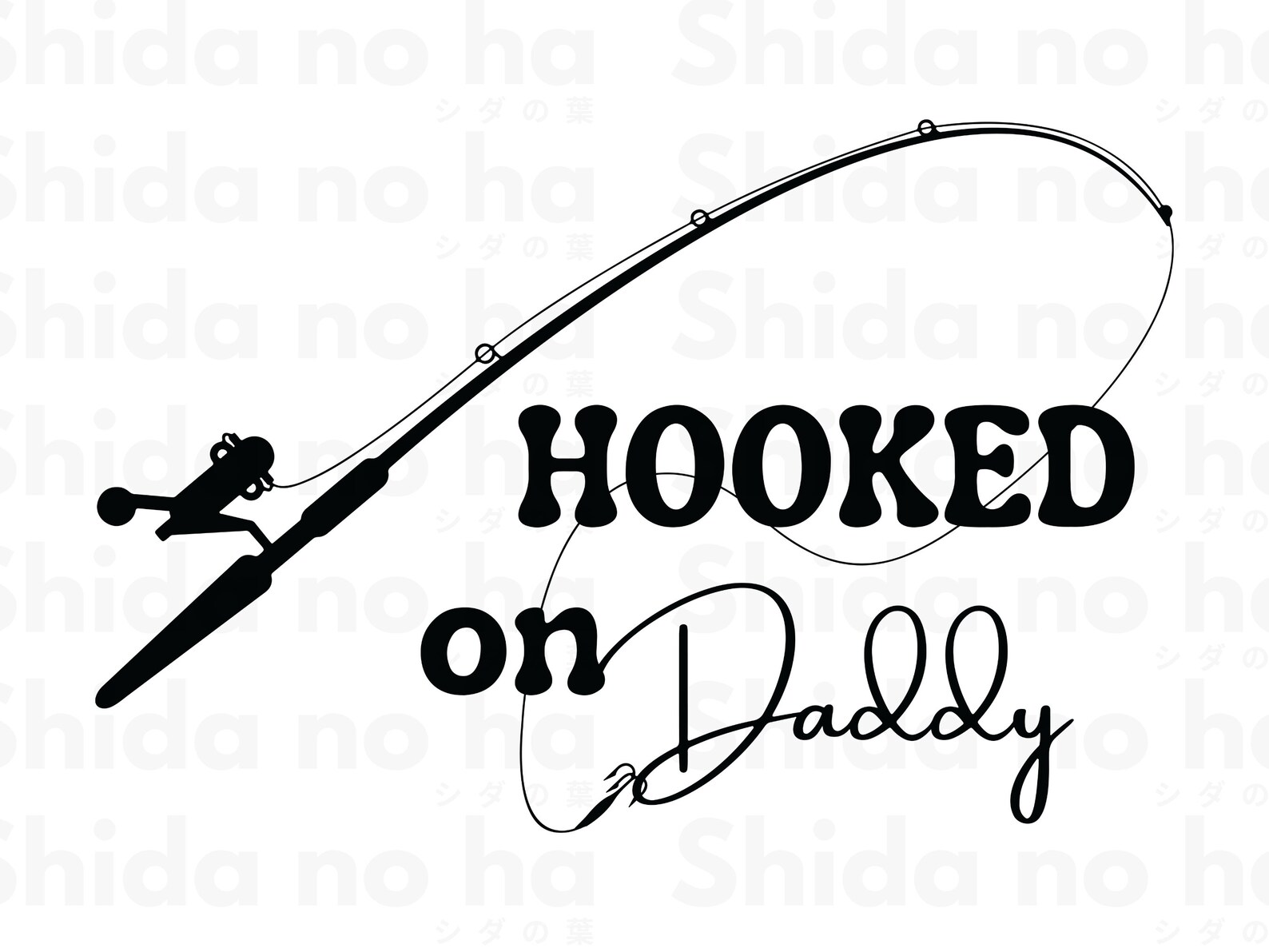 Download Hooked On Daddy SVG Fishing Pole SVG Fishing Dad | Etsy