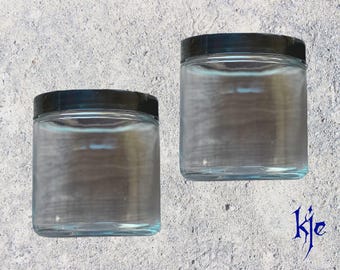 4 oz, 8 oz, 16 oz Clear Glass Jars with Black Lined Lid Cosmetic Jars Cream Jars Candle Jars Essential Oils