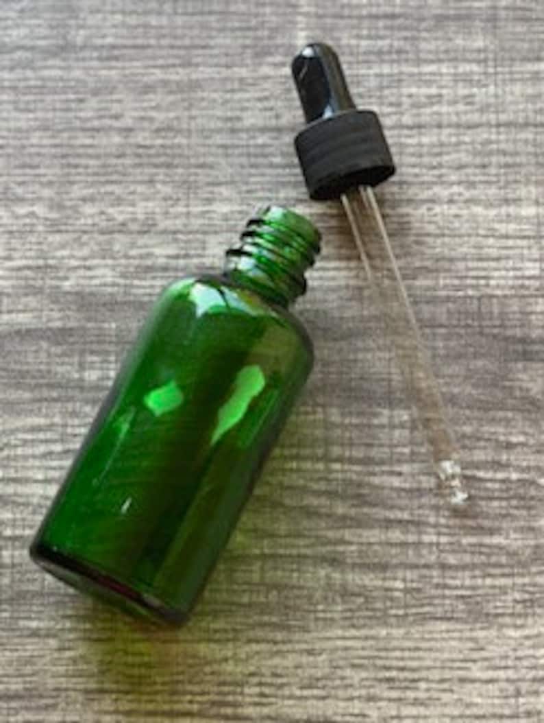 Flacon compte-gouttes en verre vert de 50 ml vide avec compte-gouttes XL Flacon compte-gouttes bricolage aromathérapie huile essentielle cosmétiques image 4