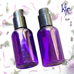 Purple 2 oz Plastic Pump Bottle for Skincare, Lotion, Essential Oils, and Beauty Products