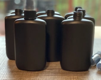 Black 4 oz Flat Oval Bottle Plastic With Ribbed Sprayer Cap Empty Cosmetics DIY Body Spray Room Spray Essential Oil