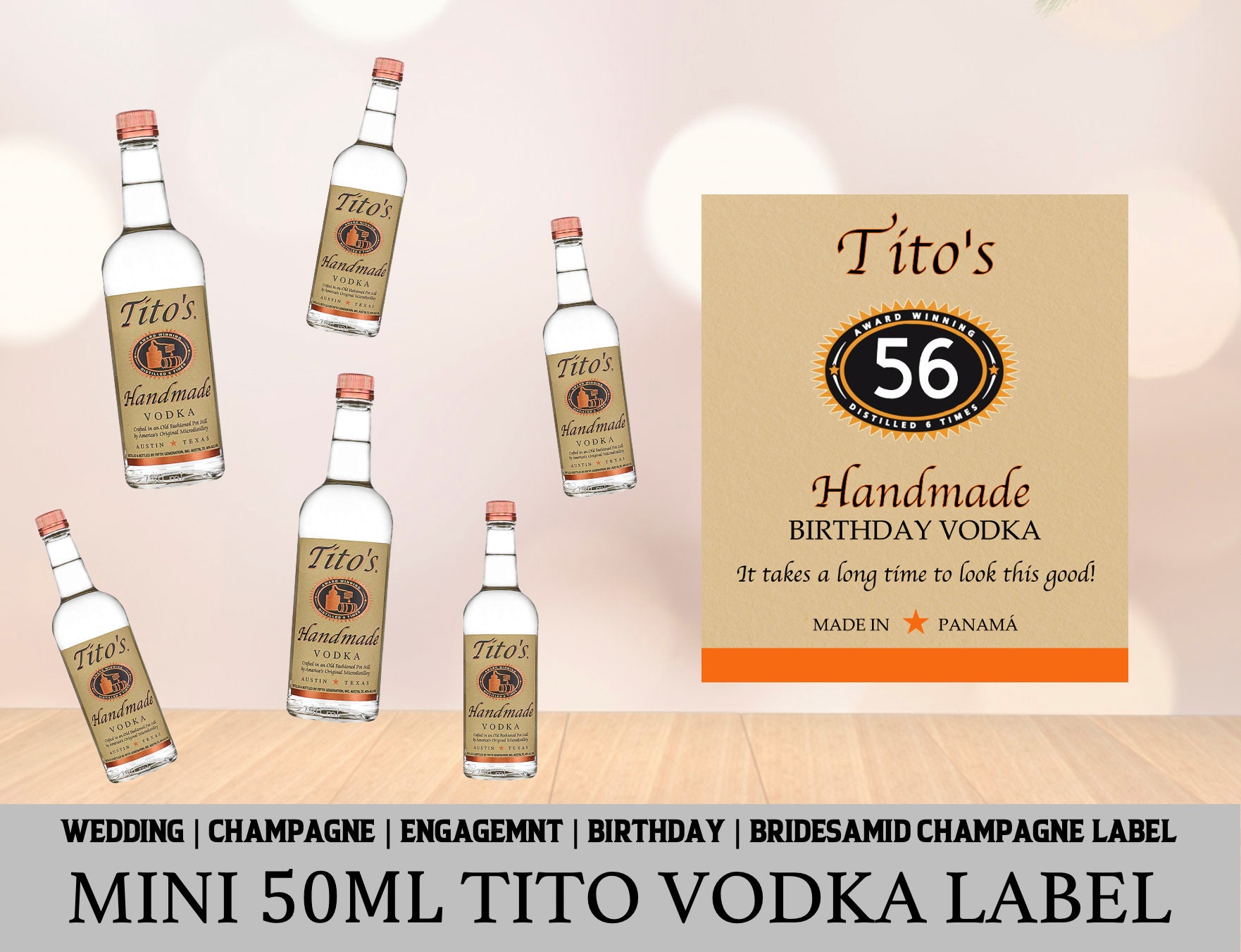 Mini Tito's Vodka Label 50ML Tito Vodka Airplane Size - Etsy UK